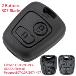 2 Buttons Car Remote Key Shell with 307/206 Blade Fit for Citroen C1 / C2 / C3 / C4 /XSARA Picasso/Peugeot 307 / 107 / 207 / 407