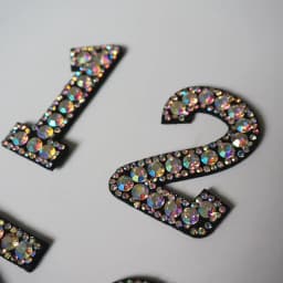 Rainbow Rhinestone 0-9 Number Arabic Numerals Sew Iron On Patch Badge Bag Hat Jeans Jackets Clothes DIY Applique Craft