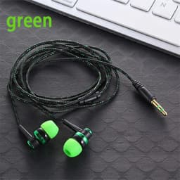 1Pc 3.5mm High Quality Wired Earphone Stereo In-Ear Nylon Weave Cable Earphone Headset With Mic For Laptop Smartphone Gifts