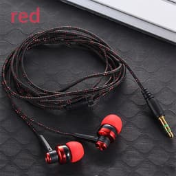 1Pc 3.5mm High Quality Wired Earphone Stereo In-Ear Nylon Weave Cable Earphone Headset With Mic For Laptop Smartphone Gifts