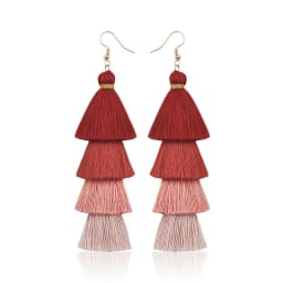 Bohemian 4 Layered Tassel Earrings For Women Ethnic Long Fringe Multi color Statement Dangle Earring GirlsFashion Jewelry