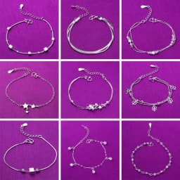 Multi-Style High Quality Silver Plated Anklet For Women Girls Fashion Simple Jewelry New Style Hot Selling