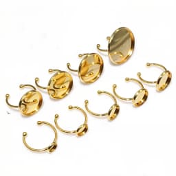 10pcs 6 8 10 12 14 16 18 20mm Stainless Steel Gold Plated Adjustable Ring Settings Blank Base,Fit 6-20mm Glass Cabochons Buttons