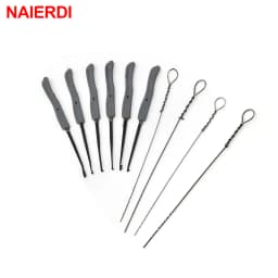12PCS NAIERDI Lock Pick Set Locksmith Supplies Broken Key Auto Extractor Remove Hooks Stainless Steel DIY Hand Tools Hardware