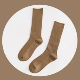CHAOZHU Japanese Korea High School Girls High Socks Loose Solid Colors Double Needles Knitting Cotton Long Socks Women
