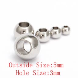 50pcs Stainless Steel Bracelet Big Hole Beads Diy Handicraft Accessories Findings Loose Spacer Beads For Jewelry Making