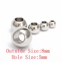 50pcs Stainless Steel Bracelet Big Hole Beads Diy Handicraft Accessories Findings Loose Spacer Beads For Jewelry Making
