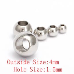 50pcs Stainless Steel Bracelet Big Hole Beads Diy Handicraft Accessories Findings Loose Spacer Beads For Jewelry Making