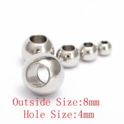 50pcs Stainless Steel Bracelet Big Hole Beads Diy Handicraft Accessories Findings Loose Spacer Beads For Jewelry Making