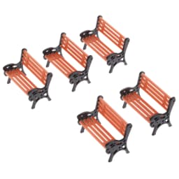 5PCS Model Park Bench 1:30 Mini Garden Ornament Miniature Park Bench Craft DIY Figurines Landscape Bench Model Garden Decor
