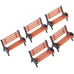 5PCS Model Park Bench 1:30 Mini Garden Ornament Miniature Park Bench Craft DIY Figurines Landscape Bench Model Garden Decor