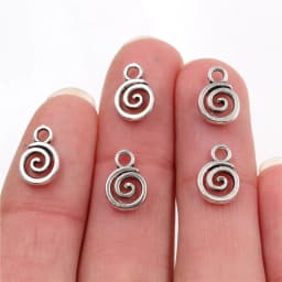 11x8mm 30pcs Antique Silver Plated Gold Colors Rhodium Swirl Handmade Charms Pendant:DIY for bracelet necklace