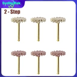 6Pcs Dental Rubber Polisher Composite Resin Diamond Impregnated 2-Step Polishing System RA Disc 14mm Wheel Kit Spiral Flex Brush