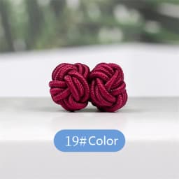 1 pair 37 Colors Multicolor Elastic Fabric Silk Knot Shirt Cufflinks DIY Braided Handmade Elastic Double Rope Ball Cuff Links