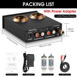 Douk Audio T3 PRO Mini MM RIAA Phono Turntable Preamp Line Level Amp HiFi Stereo RCA Valve Tube Desktop Preamplifier