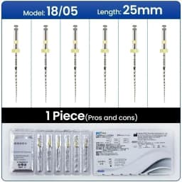 SOCO PLUS 6Pcs/Box Activated Root Canal File Dentist Tools Endodontic Rotary Material, High Precision, Heat Treatment Process