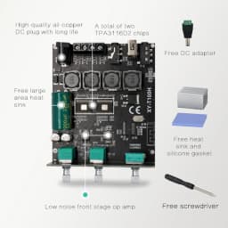 100W+100W TPA3116D2 Bluetooth 5.0 Power Subwoofer Audio Amplifier Board Home Theater HIFI Stereo Audio Amplifier AMP AUX