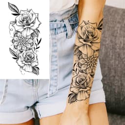 God Cross Lion Temporary Tattoos For Men Women Realistic Compass Lion Fake Tatoos Forearm Jesus Christ Thigh Tattoo Sticker