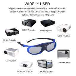 2026 Active Shutter Eyewear DLP-Link 3D Glasses USB Rechargeable for DLP LINK Projectors Xgimi Optoma LG Acer Jmgo BenQ W1070