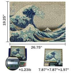 MaxRenard Adults 1000 Piece Difficult Jigsaw Puzzles 50*70cm The Great Wave Off Kanagawa Environmental Theme Series