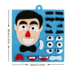 30cm/11.8in Change Face 3D Puzzle Funny Game Children Montessori Learning Educational Toys for Kids Facial Expression Sticker