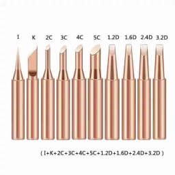 10 Pieces of Copper Plated Iron Soldering Tips 900M Electric Soldering Iron Tips Set with Built-In High-Temperature Welding Tool