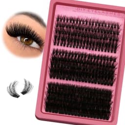 Cluster Lashes, 240pcs 40D 9-16mm Mixed Lengths, Ultra-Natural Look Thin Ultra-Soft Ultra-Light, Reusable for Beginners
