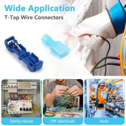 T Tap Wire Connectors, 60/50/40pcs Self-Stripping with Nylon Fully Insulated Male Quick Disconnect Splice T Type Electrical Wire