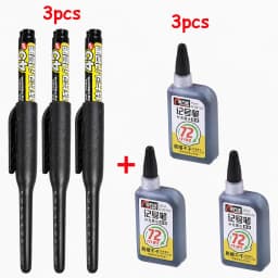 1-6Pcs 45mm Waterproof Long Head Nib Deep Hole Markers Pen Tile Carpenter Pen Multi-purpose for Woodworking Black/Blue/Red Ink