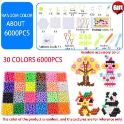 Handmade Magic Water Fuse Beads Creative Beads DIY Art Crafts Toys Magic Water Sticky Beads Sensory Toys Set with Accessories