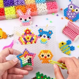 Handmade Magic Water Fuse Beads Creative Beads DIY Art Crafts Toys Magic Water Sticky Beads Sensory Toys Set with Accessories