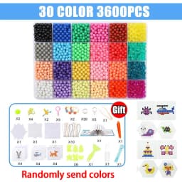 Handmade Magic Water Fuse Beads Creative Beads DIY Art Crafts Toys Magic Water Sticky Beads Sensory Toys Set with Accessories