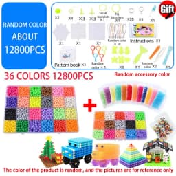 Handmade Magic Water Fuse Beads Creative Beads DIY Art Crafts Toys Magic Water Sticky Beads Sensory Toys Set with Accessories