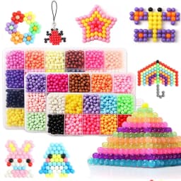 Handmade Magic Water Fuse Beads Creative Beads DIY Art Crafts Toys Magic Water Sticky Beads Sensory Toys Set with Accessories
