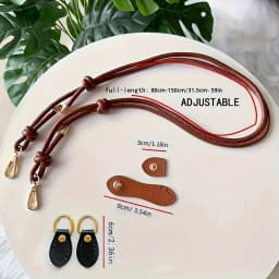 Five-Piece DIY Woven Bag Accessories Set, Pu Leather Adjustable Buckle, Gourd-Shaped Clasp, Fashionable Pu Leather Shoulder Strap, Includes Handmade Materials, DIY Wallet Making Kit