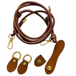 Five-Piece DIY Woven Bag Accessories Set, Pu Leather Adjustable Buckle, Gourd-Shaped Clasp, Fashionable Pu Leather Shoulder Strap, Includes Handmade Materials, DIY Wallet Making Kit