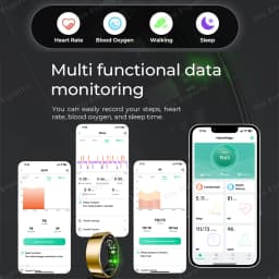 Smart Ring Bluetooth Call Heart Rate Blood Pressure Monitor Men Womenes Smartring 5ATM Waterproof Health Multi Sports Ring HT30