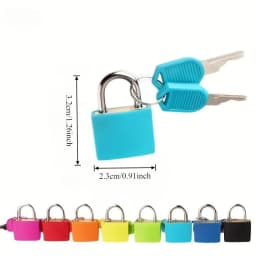 6pcs Suitcase Lock Small Strong Padlock with 2 Key Travel Tiny Suitcase Anti-Theft Lock Drawer Diary Colored Plastic Case Lock