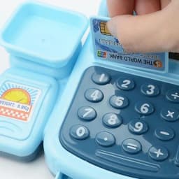 1set Interactive Kids Cash Register Machine Toy with Working Scanner Shopping Cart Play Money Set Play Gift for Children