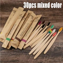 5-30pcs Bamboo Toothbrushes Soft Bristles Toothbrush Eco Friendly Biodegradable Wooden Handle Teeth Whitening Brush