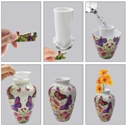 Creative 3D Puzzle Vase Waterproof Artistic Flower Vase Jigsaw Arrange Flowers Building Block Flower Arrangement Vase
