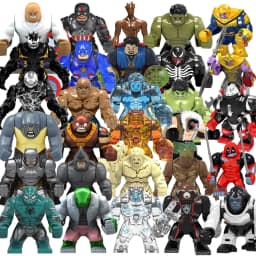 Blind Box Mini Building Blocks PG1805 Figures Big Goblin Spiderman Iron Man Venom Captain Hawk Deadpool Armor Christmas Gift Toy