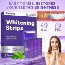 Purple Teeth Whitening Strips for Sensitive Teeth – Brightening Enamel Safe Remove Yellow Stains Long Lasting Oral Care Patches