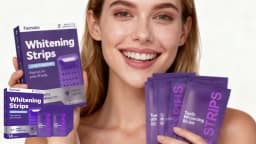 Purple Teeth Whitening Strips for Sensitive Teeth – Brightening Enamel Safe Remove Yellow Stains Long Lasting Oral Care Patches