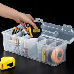 7pcs Set: 6 Small Boxes + 1 Large Box, Multi-Compartment Transparent Tool Storage Case, Household Organizer for Screws, Wrenches