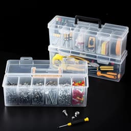 7pcs Set: 6 Small Boxes + 1 Large Box, Multi-Compartment Transparent Tool Storage Case, Household Organizer for Screws, Wrenches