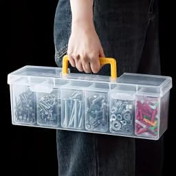 7pcs Set: 6 Small Boxes + 1 Large Box, Multi-Compartment Transparent Tool Storage Case, Household Organizer for Screws, Wrenches