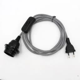 220V AC EU Plug Power Cord Fabric Covered Cable with On/Off Switch E27 Bakelite Lamp Holder Plug-In Cords for DIY Hanging Light