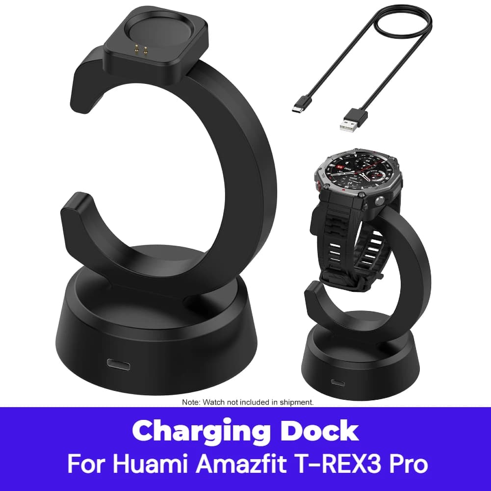 Charging Dock Charger for Huami Amazfit T-Rex 3 / T-Rex3 Pro A2443/ Balance A2286/ Balance 2 A2429 Stand Charger Adapter Replace