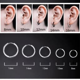 1 Pair Women/Man Stainless Steel Small Hoops Earring Piercing Ear Cartilage Tragus Simple Thin Circle Anti-allergic Ear Buckle